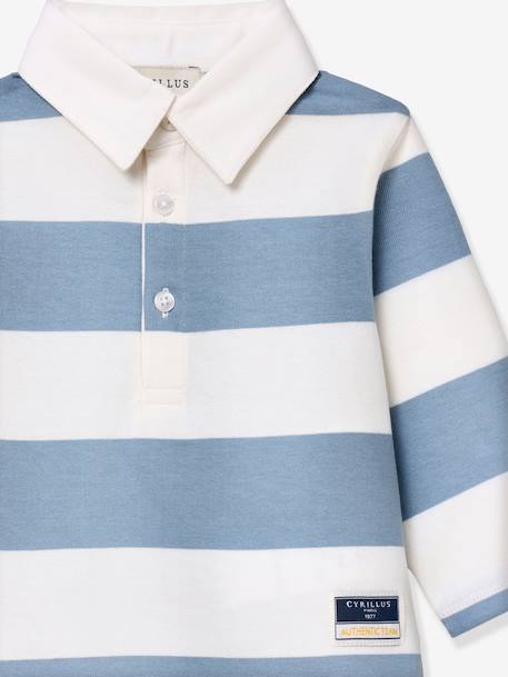 Polo met strepen en lange mouwen blauw, gestreept - vertbaudet enfant 