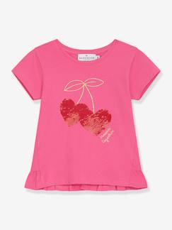 -T-shirt met paillettenmotief en gouden opschrift