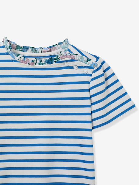 Tee shirt marinière fille bleu clair - vertbaudet enfant 