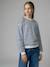 Sweat coupe large marine+marron+vanille - vertbaudet enfant 
