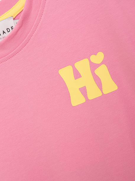 Roze T-shirt met opschrift voor meisjes DANAMADE snoeproze - vertbaudet enfant 