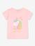 Meisjesshirt met regenboog van pailletten DANAMADE ijsblauw+roze (poederkleur) - vertbaudet enfant 