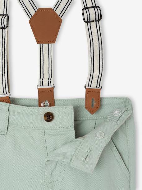 Pantalon bébé à bretelles amovibles vert sauge - vertbaudet enfant 