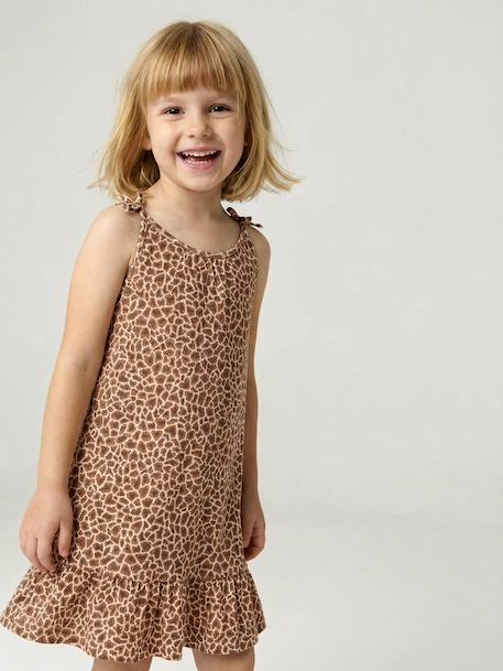 Robe fille fine bretelles jersey beige - vertbaudet enfant 