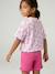 T-shirt fille cropped manches courtes beige+écru+rose poudré - vertbaudet enfant 