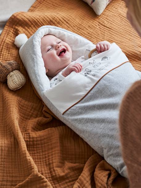 Nid d'ange MINI COMPAGNIE en coton bio* gris chiné - vertbaudet enfant 