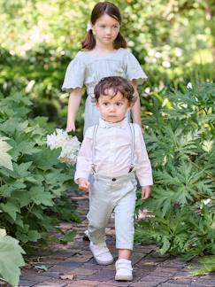 -Pantalon bébé à bretelles amovibles