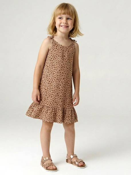 Robe fille fine bretelles jersey beige - vertbaudet enfant 
