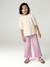 Pantalon fille large à volants écru+lilas - vertbaudet enfant 