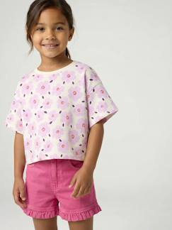 -T-shirt fille cropped manches courtes 