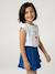 Skort voor meisjes van katoenen gaas felblauw+rood - vertbaudet enfant 