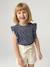 T-shirt manches courtes fille volants marine+vert sauge - vertbaudet enfant 