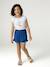 Jupe short fille gaze coton bleu électrique+rouge - vertbaudet enfant 