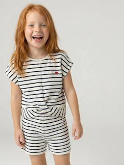 -Ensemble fille t-shirt short en maille fantaisie