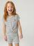 Set voor meisjes, t-shirt en short van fantasie breisel ecru+rozen - vertbaudet enfant 