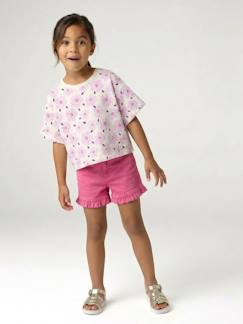 -Short fille twill volant