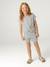 Ensemble fille t-shirt short en maille fantaisie écru+rose - vertbaudet enfant 