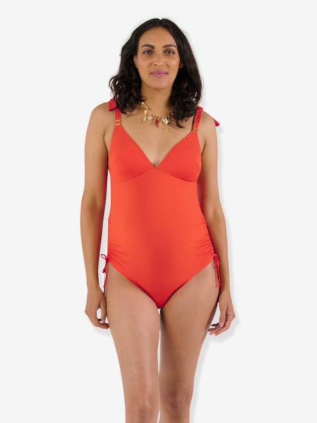 Maillot de bain de grossesse Porto Vecchio CACHE-COEUR noir+orange - vertbaudet enfant 