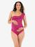 Zwangerschapsbadpak Bloom CACHE COEUR fuchsia+groen+zwart - vertbaudet enfant 