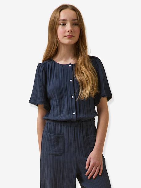 Combinaison gaze de coton marine - vertbaudet enfant 