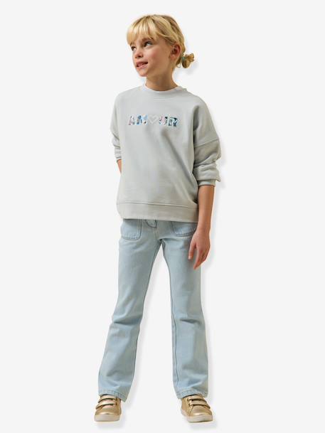 Sweat fille Amour bleu clair - vertbaudet enfant 