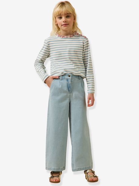 T-shirt manches longues marinière rose clair - vertbaudet enfant 