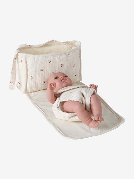 Premium poppenluiertas + luier + slab ecru+rood - vertbaudet enfant 