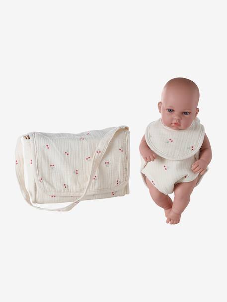 Premium poppenluiertas + luier + slab ecru+rood - vertbaudet enfant 