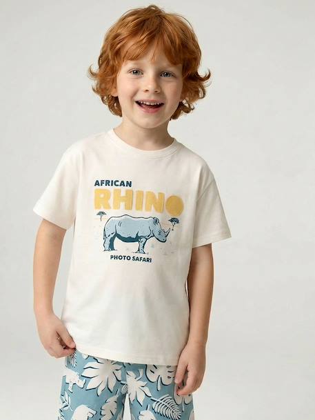 Ensemble t-shirt short garçon coton écru - vertbaudet enfant 