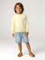 Sweat col rond manches longues jaune pâle+mangue+vert d'eau - vertbaudet enfant 