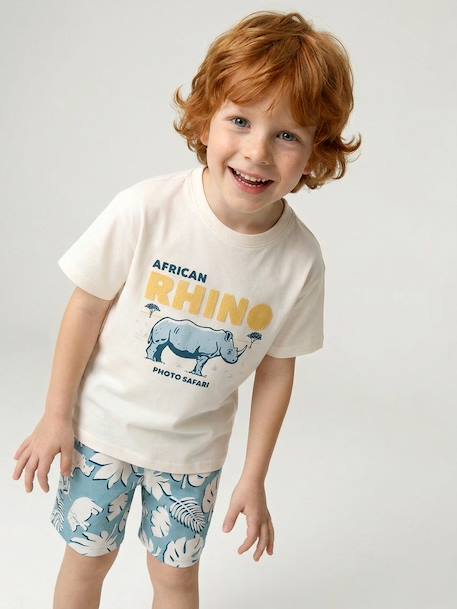 Ensemble t-shirt short garçon coton écru - vertbaudet enfant 
