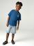 Jongensshirt met motief op de voor- en achterkant hemelsblauw+oceaanblauw+rozenhout+wit - vertbaudet enfant 