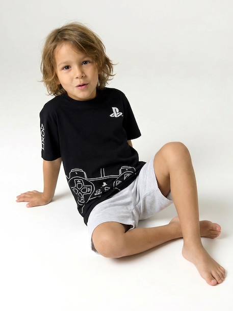 Pyjashort garçon coton logo Playstation noir - vertbaudet enfant 