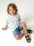 T-shirt manches courtes blanc+vert d'eau - vertbaudet enfant 