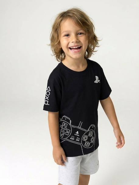 Pyjashort garçon coton logo Playstation noir - vertbaudet enfant 