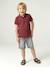 Polo garçon manches courtes broderie poitrine blanc+bleu+jaune pâle+kaki clair+MARINE+terracotta - vertbaudet enfant 
