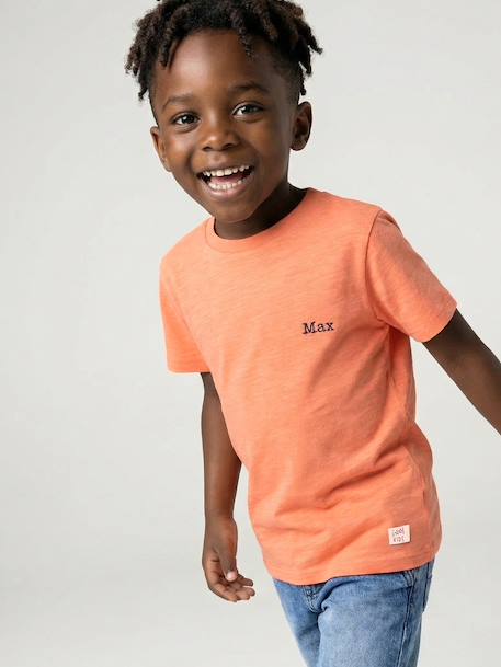 T-shirt garçon personnalisable manches courtes blanc+BLEU+mangue+rouge+sauge - vertbaudet enfant 