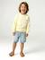 Sweat col rond manches longues jaune pâle+mangue+vert d'eau - vertbaudet enfant 