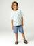 T-shirt manches courtes blanc+vert d'eau - vertbaudet enfant 