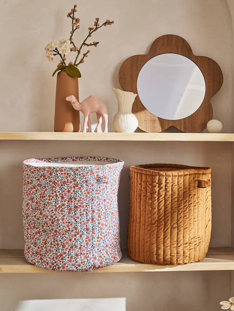 Set van 2 RETRO FLOWER opbergmanden kaneel - vertbaudet enfant 