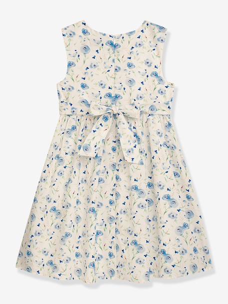 Zomerjurk met bloemenprint en gesmokte taille voor meisjes DANAMADE perzik - vertbaudet enfant 