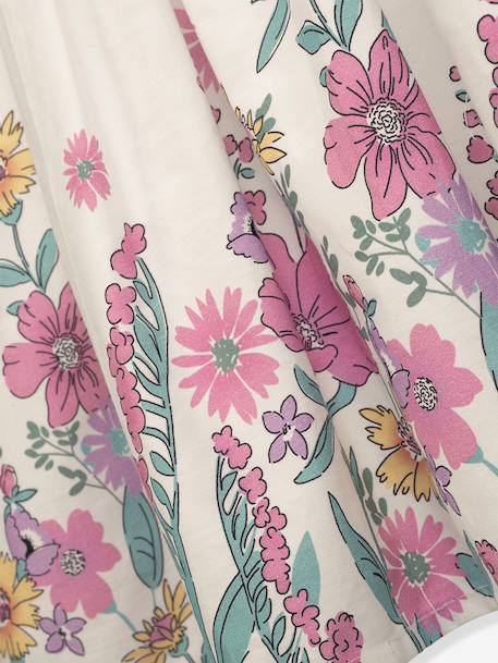 Robe imprimé fleuri à manches courtes, fille DANAMADE crème - vertbaudet enfant 
