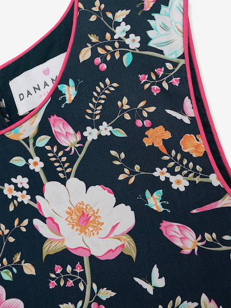 Robe à imprimé fleuri et ceinture fille DANAMADE marine - vertbaudet enfant 