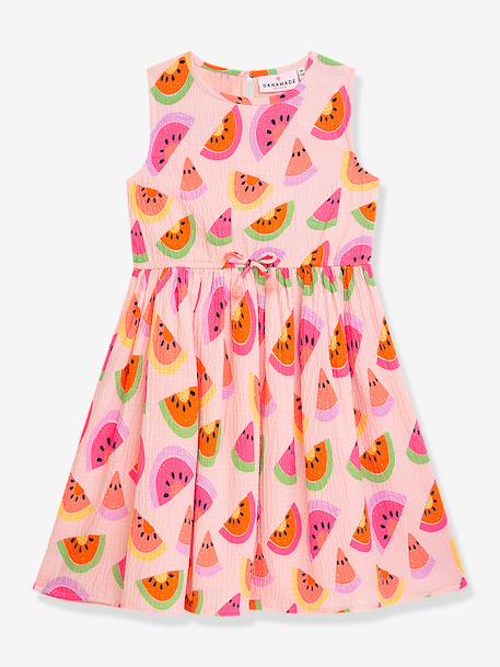 Robe avec nœud et imprimé pastèque fille DANAMADE rose dragée - vertbaudet enfant 