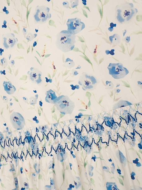 Robe d'été à motif fleuri, taille smockée fille DANAMADE pêche - vertbaudet enfant 