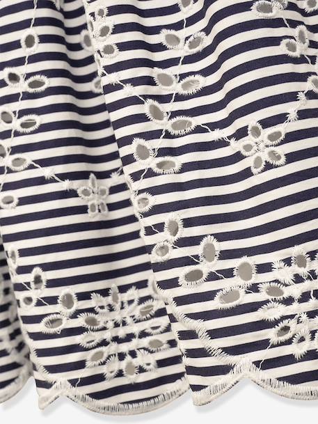 Robe à rayures et motif en dentelle fille DANAMADE marine - vertbaudet enfant 