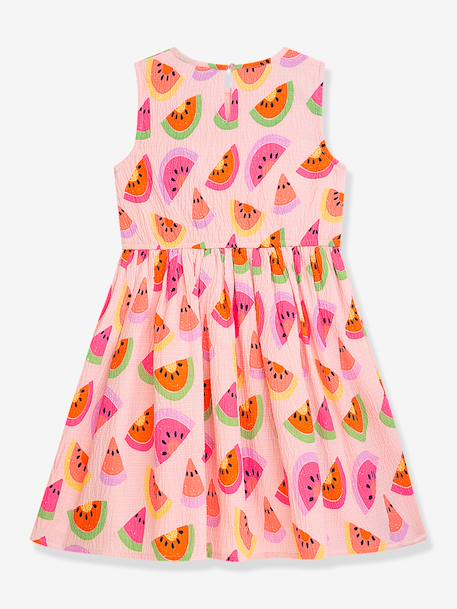 Jurk met strik en watermeloenprint voor meisjes DANAMADE snoeproze - vertbaudet enfant 