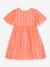 Robe à rayures et manches bouffantes fille DLILOU DANAMADE orange - vertbaudet enfant 