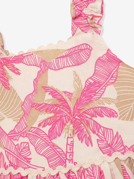 Robe d'été, volants, imprimé palmiers fille DANAMADE rose - vertbaudet enfant 