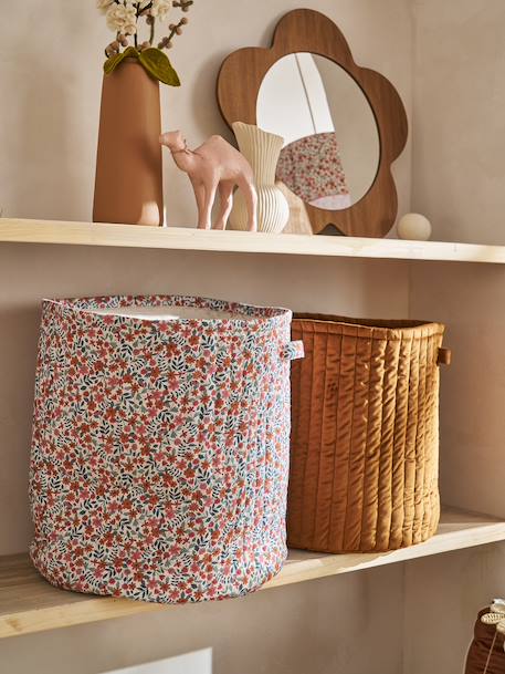 Lot 2 paniers RETRO FLOWER cannelle - vertbaudet enfant 